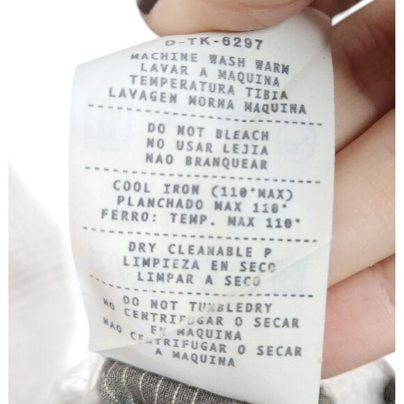 ERMENEGILDO‎ ZEGNA Shirt Mens Medium Brown Gray Pocket Button Front Dress Top - Picture 9 of 10